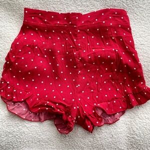 Forever 21 Red Polka Dot Ruffle Picnic Shorts
